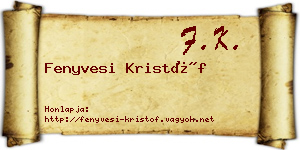 Fenyvesi Kristóf névjegykártya