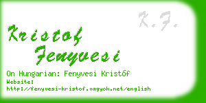 kristof fenyvesi business card